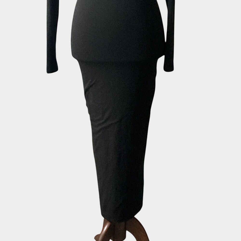 Naked Wardrobe Butter Long Sleeve Maxi Dress Black Size Small - Picture 4 of 10